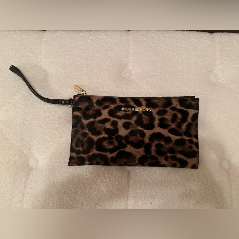Michael Kors Leopard Print Wristlet
